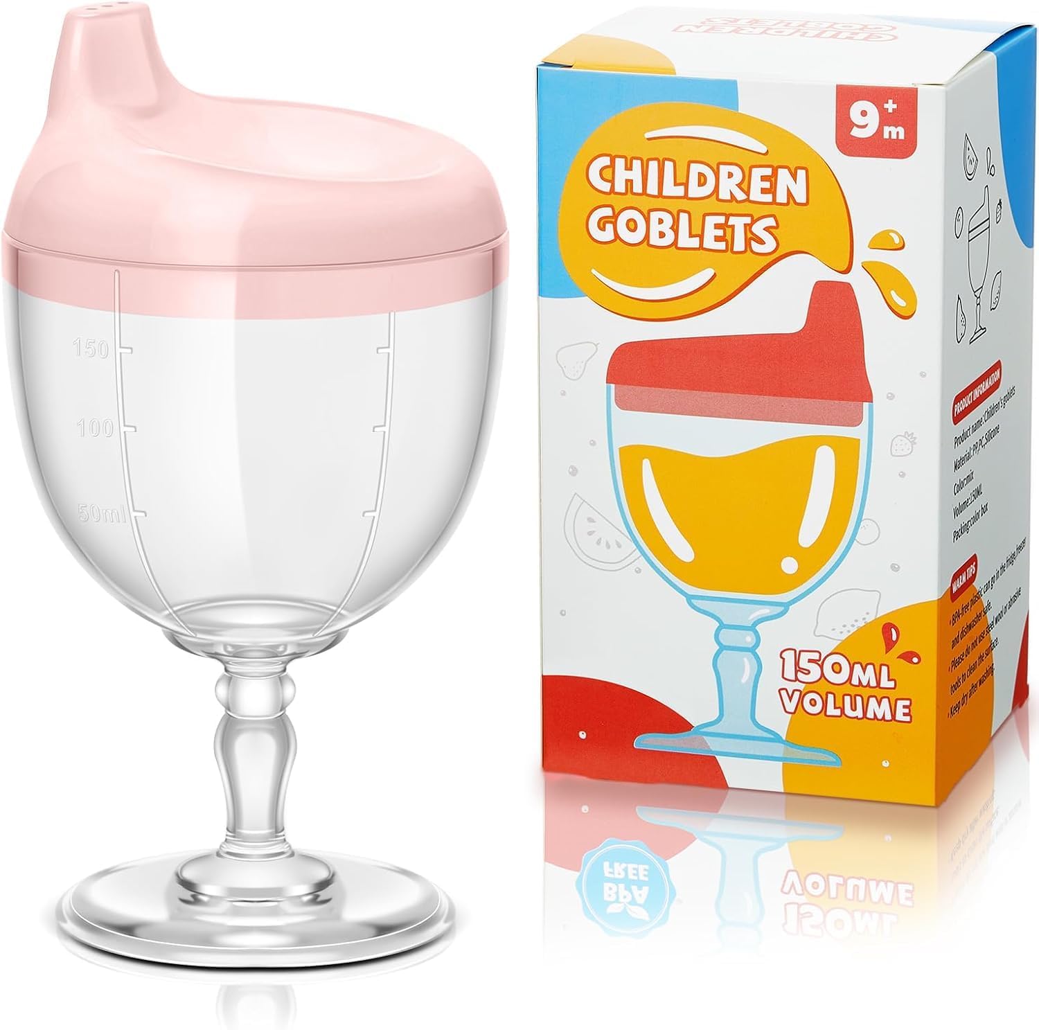 Wickston Baby Sippy Cup Wine Glass - Fun No Spill Plastic Goblet for Kids - Perfect Beverage Mug with Lid for Birthday Parties and Celebrations - Ideal for Milk, Juice, and More-picture-28