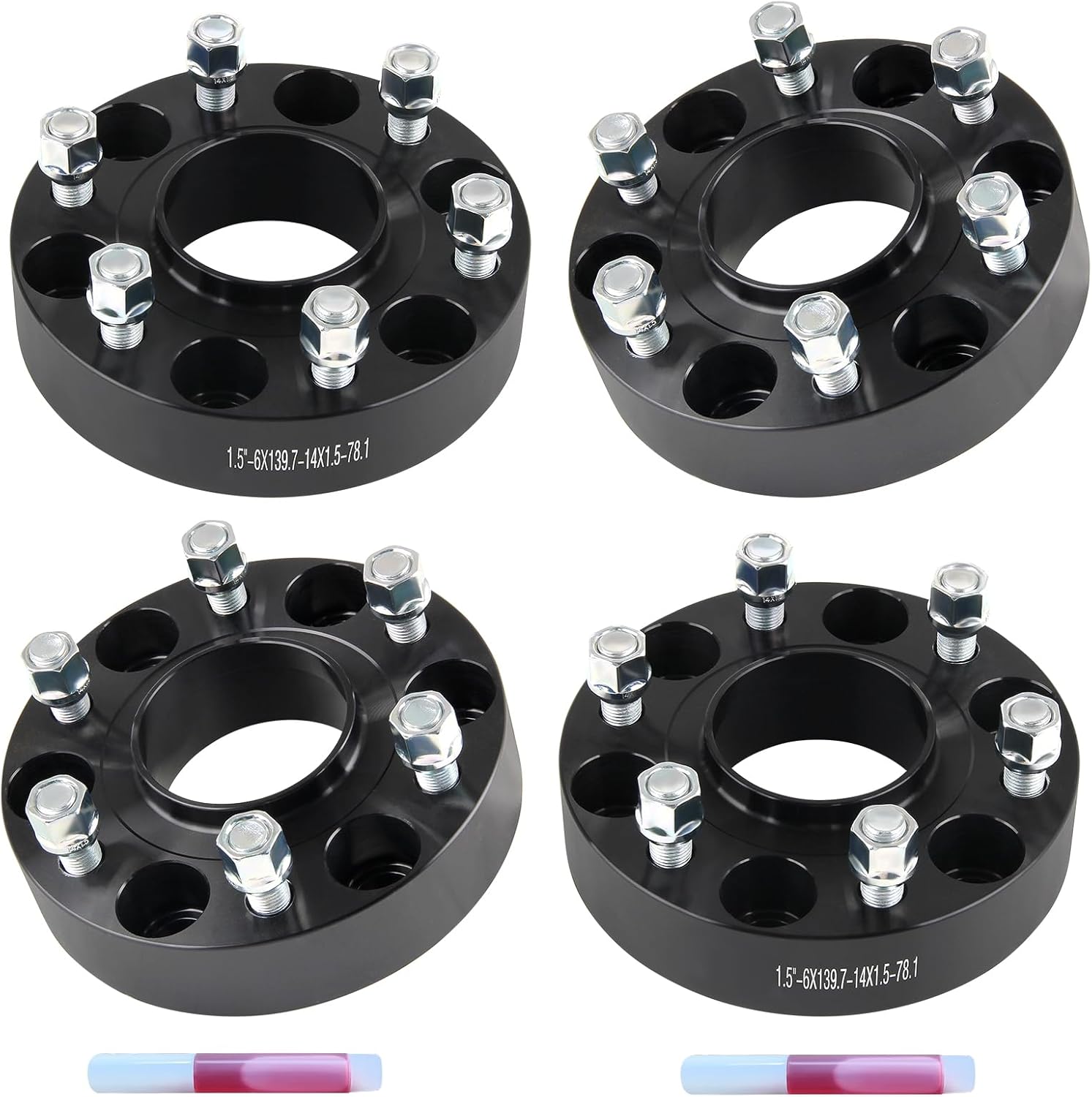 4pcs 6x5.5 1.5 inch Wheel Spacers for Silverado Sierra 1500, Tahoe, Escalade, Yukon, Avalanche, Express, Suburban, M14x1.5 Studs & 78.1mm Hub Bore, 6x139.7mm 6 Lug Forged Tire Spacers