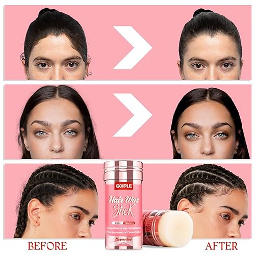 Miniatura 4 de Barra de cera para el cabello con pomada de seda para cabello negro, barra de cera de peinado de larga duración, barra de cera para alisar y