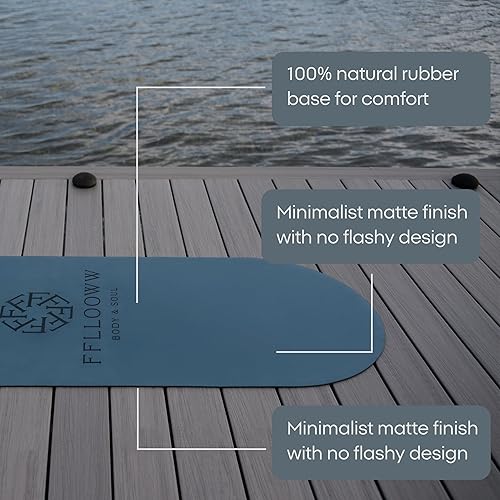 Miniatura 6 de FFLLOOWW BODY & SOUL Tapete de yoga antideslizante de alta calidad para entrenamiento en casa, gimnasio en casa, yoga y pilates, incluye correa