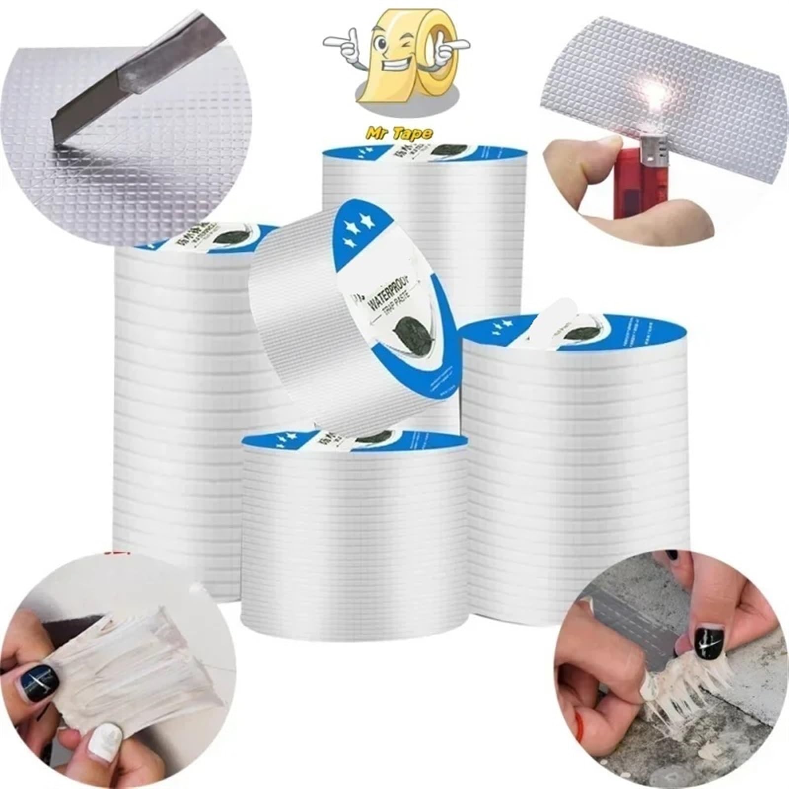 Butyl Band Aluminiumfolie, Butylband, Dach, wasserdicht, Spule, Farbe, Stahl, Fliesen, Rohr, Toilette, Rissreparatur, freiliegendes, selbstklebendes, wasserdichtes Klebeband(Color:20cm x 5 Meter)