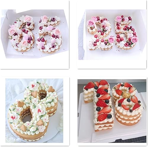 Miniatura 6 de Ducodocu Molde grande de silicona para tartas con números 3D, molde para hornear DIY para cumpleaños, aniversario, número de 5