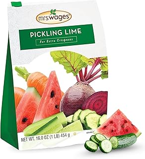 Mrs. Wages Pickling Lime, Easy-To-Make, Crispy Flavorful Pickles, Tasty Creations, Pickling Lime, Long-Lasting Resealable Bag, 1 lb (Value Pack of 6)