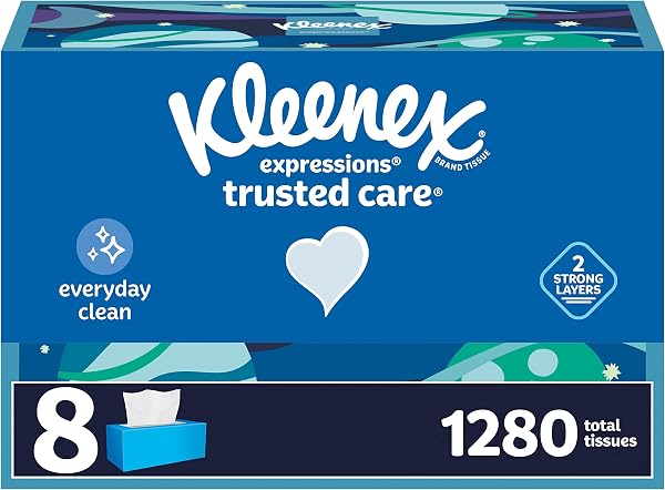 Kleenex Expressions Trusted Care Facial Tissues, 18 Flat Boxes, 160 Tissues per Box, 2-Ply (2,880 Total Tissues), Packaging May Vary - 4