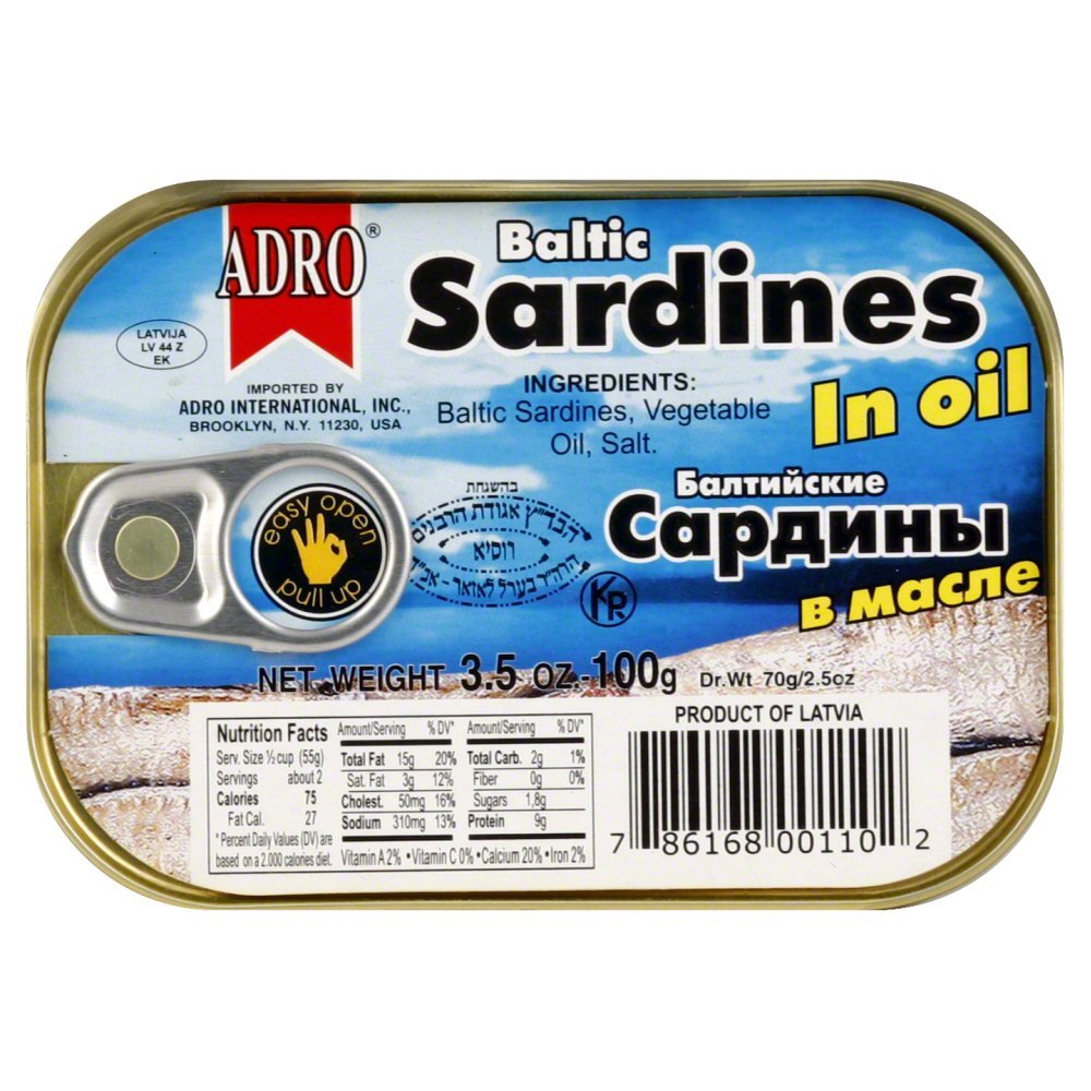 Adro Baltic Sardine in Oil, 3.5 Ounce 18 per case