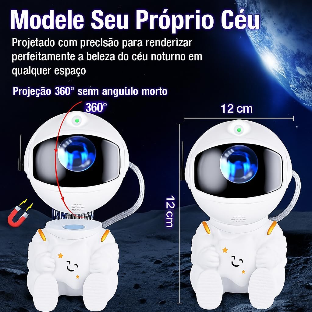 Projetor de Luz da Galáxia do Astronauta | Luz Noturna LED com Céu Estrelado, Controle Remoto | Design Portátil para Decoração Infantil | Estímulo à Criatividade Projetor de Luz da Galáxia do Astronauta | Luz Noturna LED com Céu Estrelado, Controle Remoto | Design Portátil para Decoração Infantil | Estímulo à Criatividade