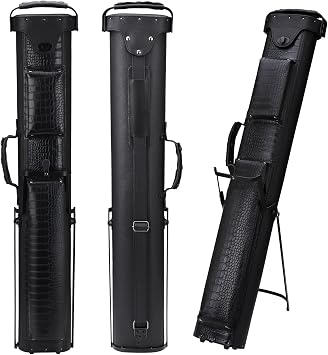 2x4 Pool Cue Case, Hard Pool Cue Case, Billiard Cue Case with Stand, Billiards Accessories Holds 2 Cue Butt and 4 Cue Shafts