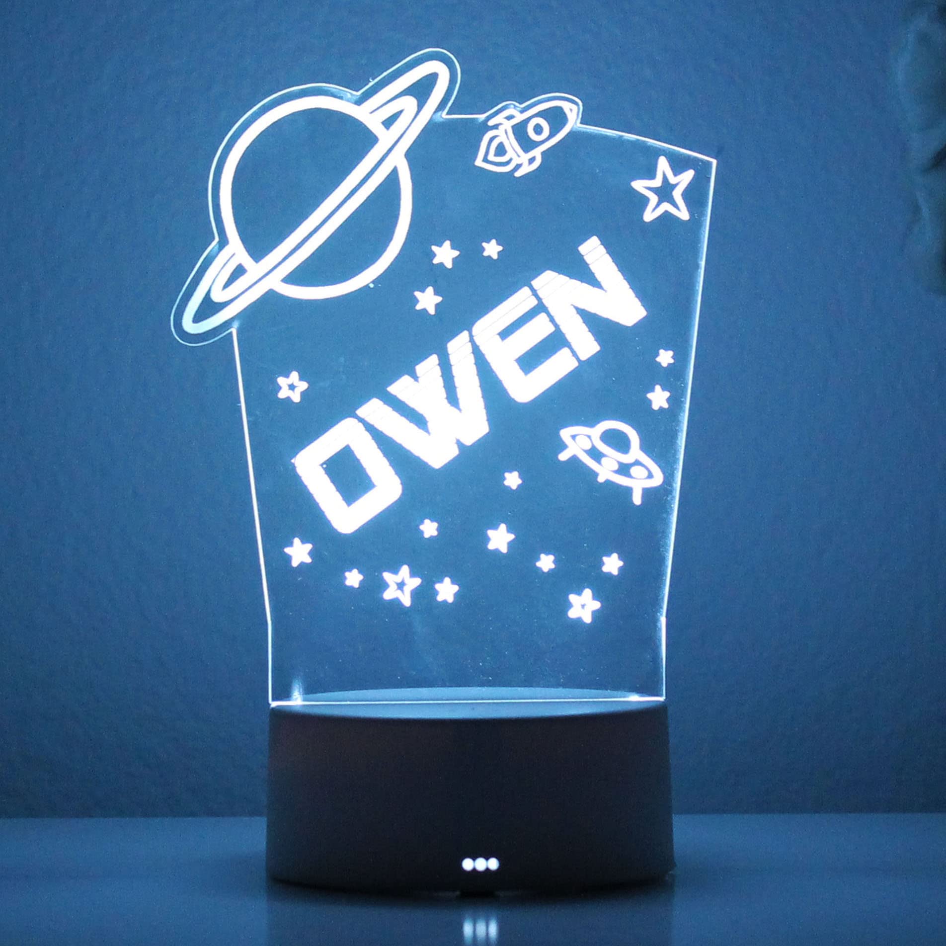 ETCHEY Personalized Space Night Light, Space Night Light, Boy's Room, Custom Night Light, Kid's Bedroom Decor Children's Light, Kids Bedroom