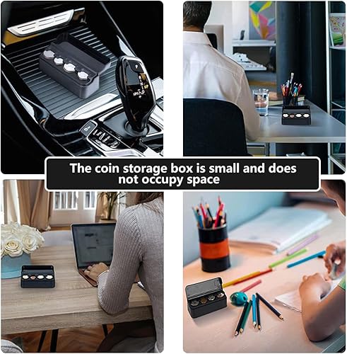 Miniatura 5 de Ziciner Soporte para monedas para automóvil, organizador de cambio de monedas, dispensador de dinero, almacenamiento portátil de monedas para