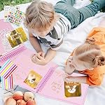 Artmag 8 x 8 Inch DIY Scrapbook Album with Window Hardcover Kraft Blank Paper Scrap Book with 40 Sheets Photo Album for Guest Book, Family Wedding Anniversary (Pink)