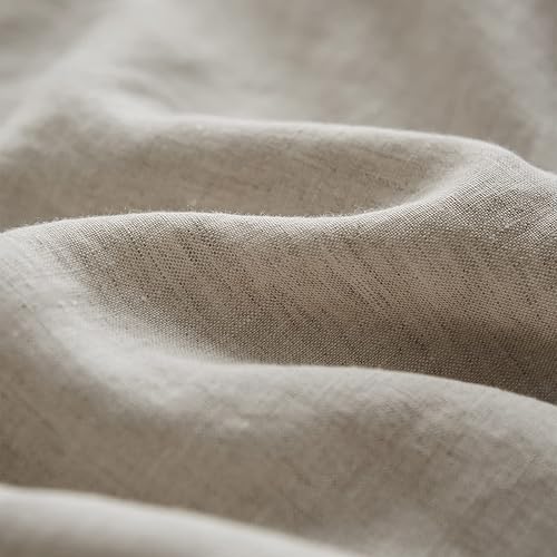 Miniatura 6 de Simple&Opulence Juego de 2 fundas de almohada 100% lino lavado a la piedra con volantes de 26 x 26 pulgadas, almohada decorativa del hogar, suave y