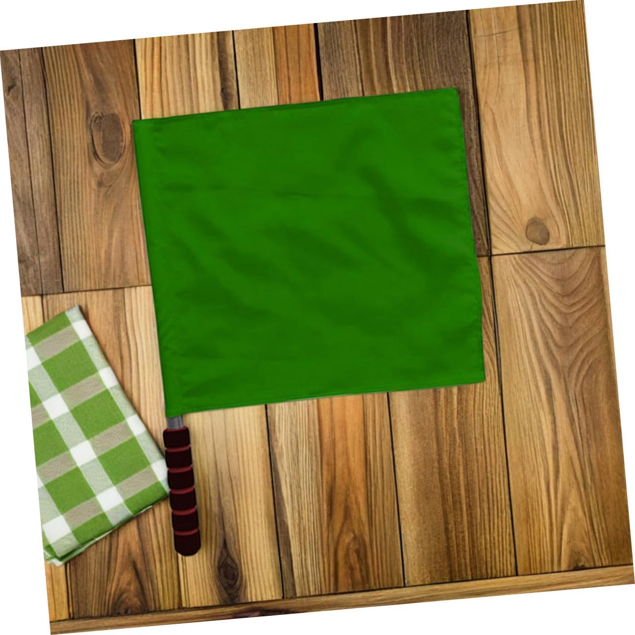 2pcs Handheld Signal Flags for Traffic and Sports Yellow and Green Safety Flags for Referees and Conductors Portable Competition and Training