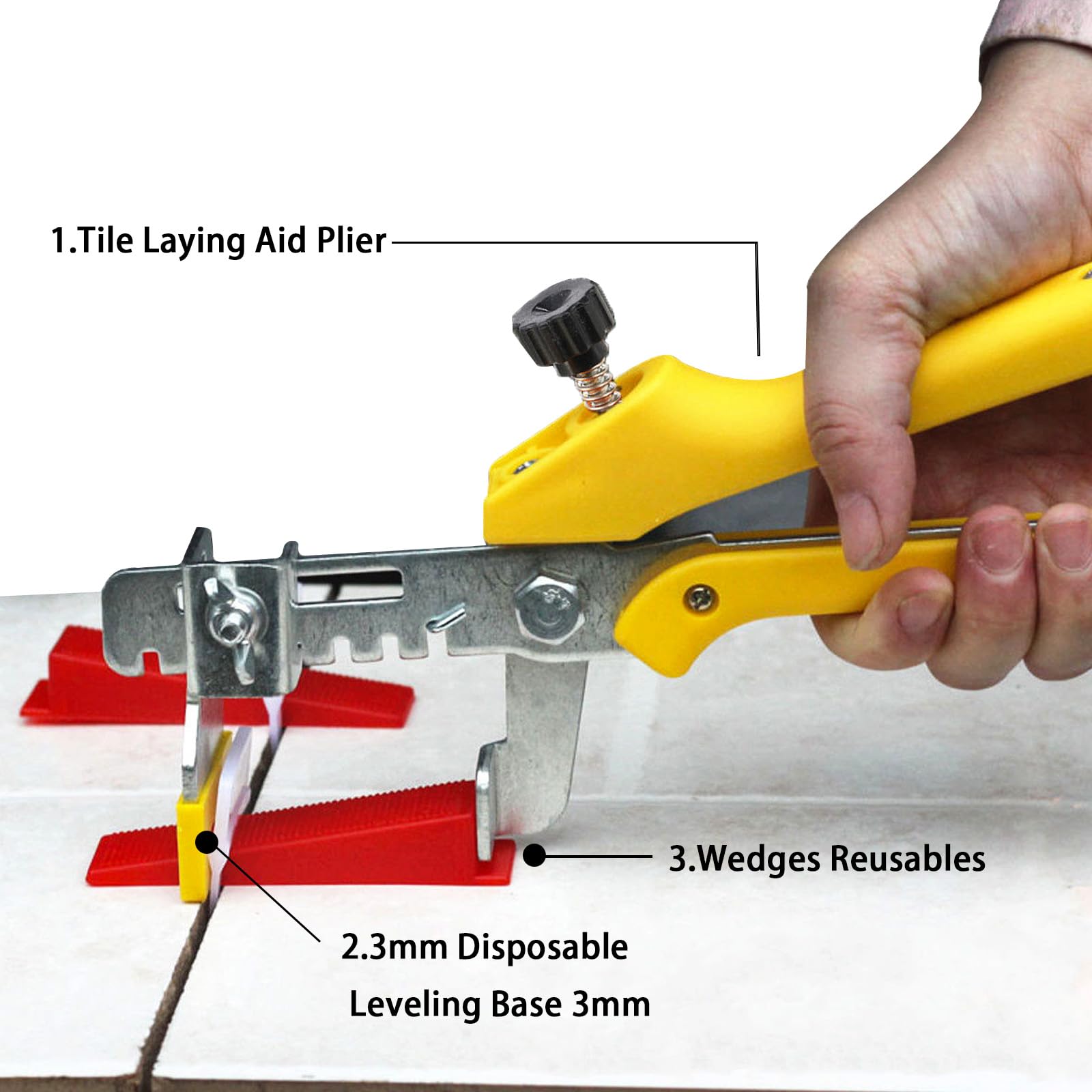 Livellatori Per Piastrelle PIASTRELLE SISTEMA DI Livellamento Aiuto Per La Posa Piastrelle Piano Sistema Linguette Cunei Distanziatori Piastrelle - Foto 4
