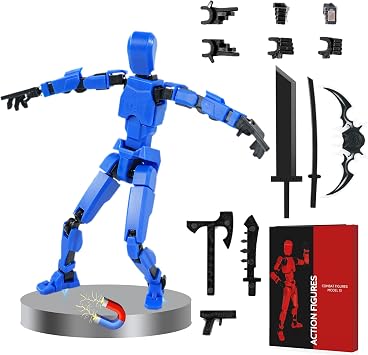 Model13 Action Figure,Magnetic Travel Toys for Kids, Lucky Robot 13 Movable Figures,Multiple Gestures and Play Styles,Tabletop Decorations and Gifts for Gaming Enthusiasts