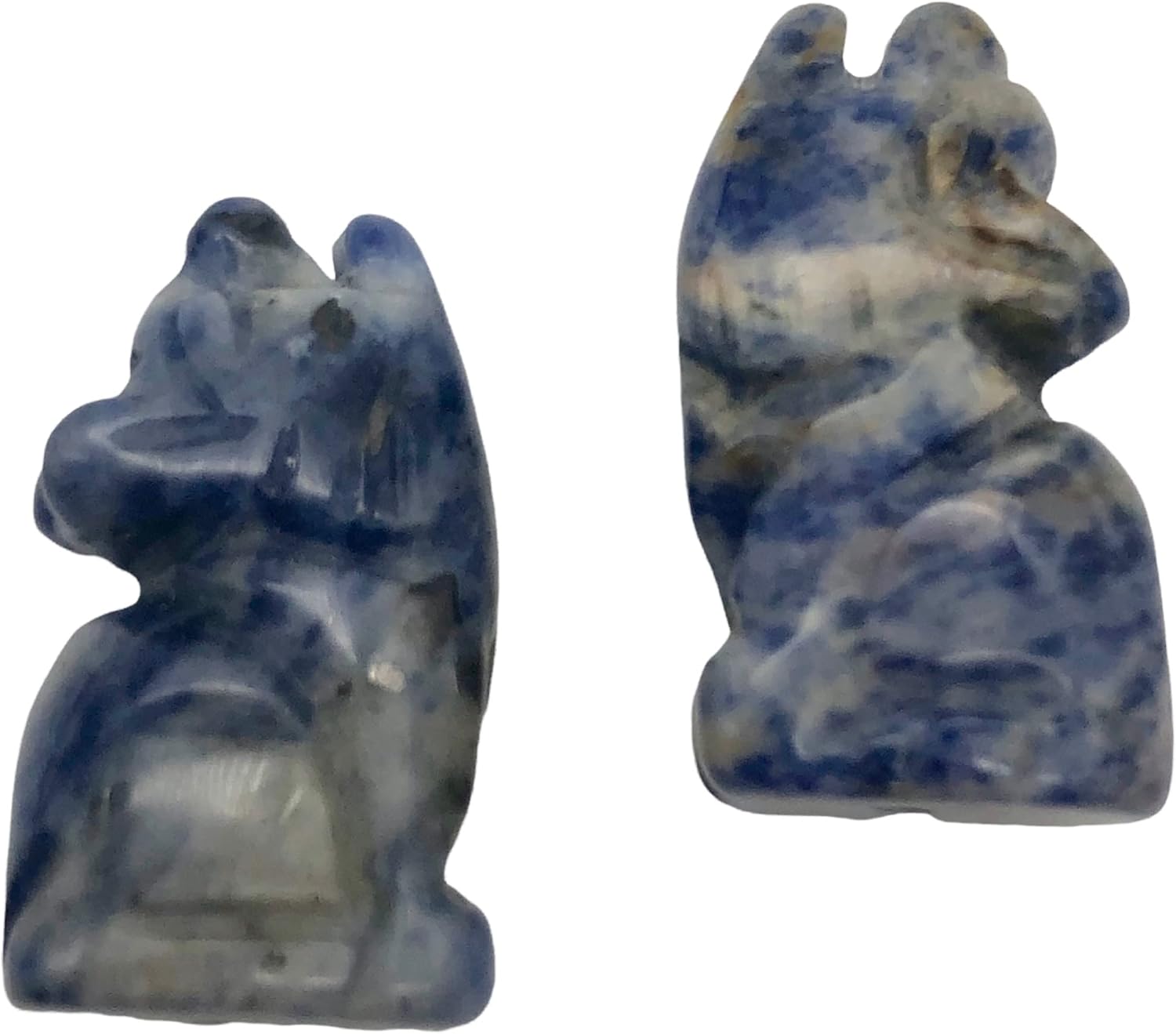 Howling New Moon 2 Carved Sodalite Wolf / Coyote Beads for Jewelry Making