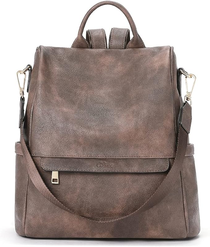 CLUCI Womens Backpack Purse Leather Anti-theft Large Fashion Designer Travel Bag Ladies Shoulder Bags