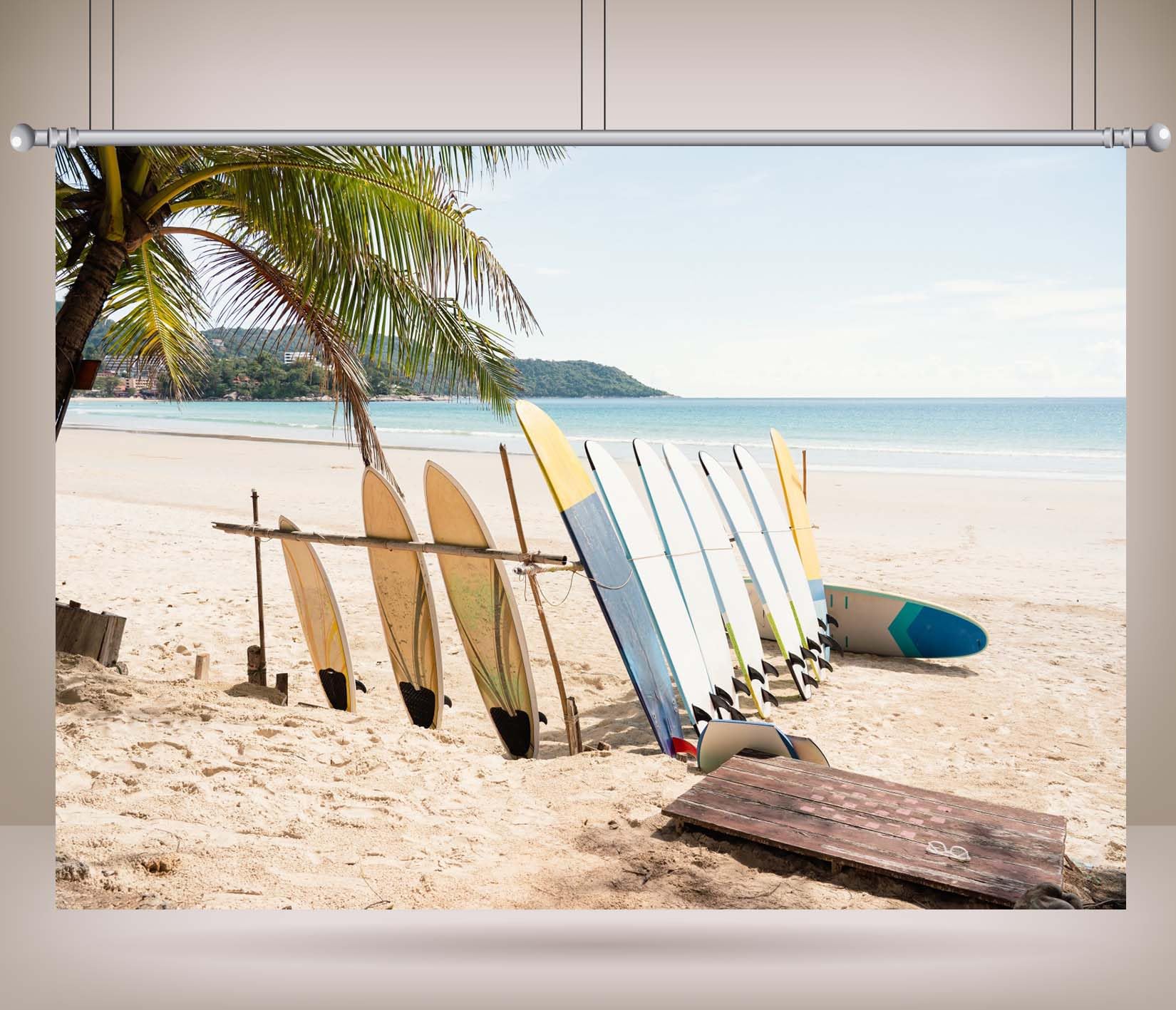 12x8FT (3.6x2.5m) Tavole Surf Su Spiaggia Sfondo Fotografico