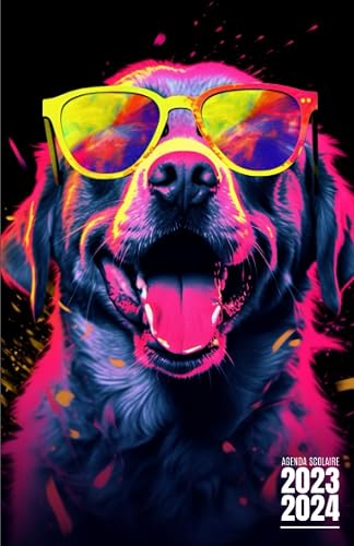 Agenda scolaire 2023 2024: Organiseur Scolaire (Août 2023 / Juillet 2024) Pour Étudiants Collège, Lycée – Planificateur Journalier 1 Jour Par Page | ... chien avec lunette, beau simple et pratique