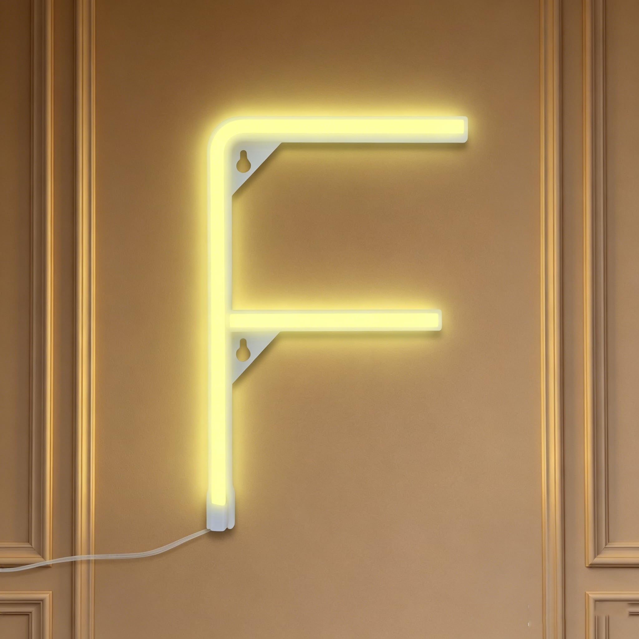 Letter Neon, LED Neon Light Sign, 22cm Alphabet Neon Wall Light Sign, Warm White LED Letter Lights, USB/Battery Operated for Birthday Party, Wedding, Christmas