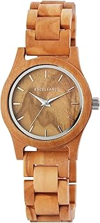 Holzuhr Damen Naturholz Nachhaltig | Armbanduhr Damen Holz minimalistisch leicht | Damenuhr Holz elegant Vintage – Kerbholz-Stil Holzuhr Frauen Geschenk