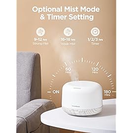 InnoGear 500ml Essential Oil Diffuser with Remote Control, Premium Ultrasonic Aromatherapy Diffusers Scent Humidifier Vaporizer Auto-Off Timer for Large Room Home, White