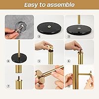 Vista 7 de Perchero de metal, perchero de pie independiente, acero inoxidable 304 sólido, base de mármol natural puro, utilizado en dormitorio, sala de estar