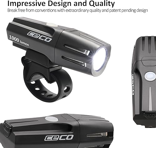Miniatura 4 de CECO Faro de bicicleta súper brillante de la serie F 2.0 de 1,000 lúmenes de EE. UU., resistente al agua IP67, resistente a los impactos FL-1,