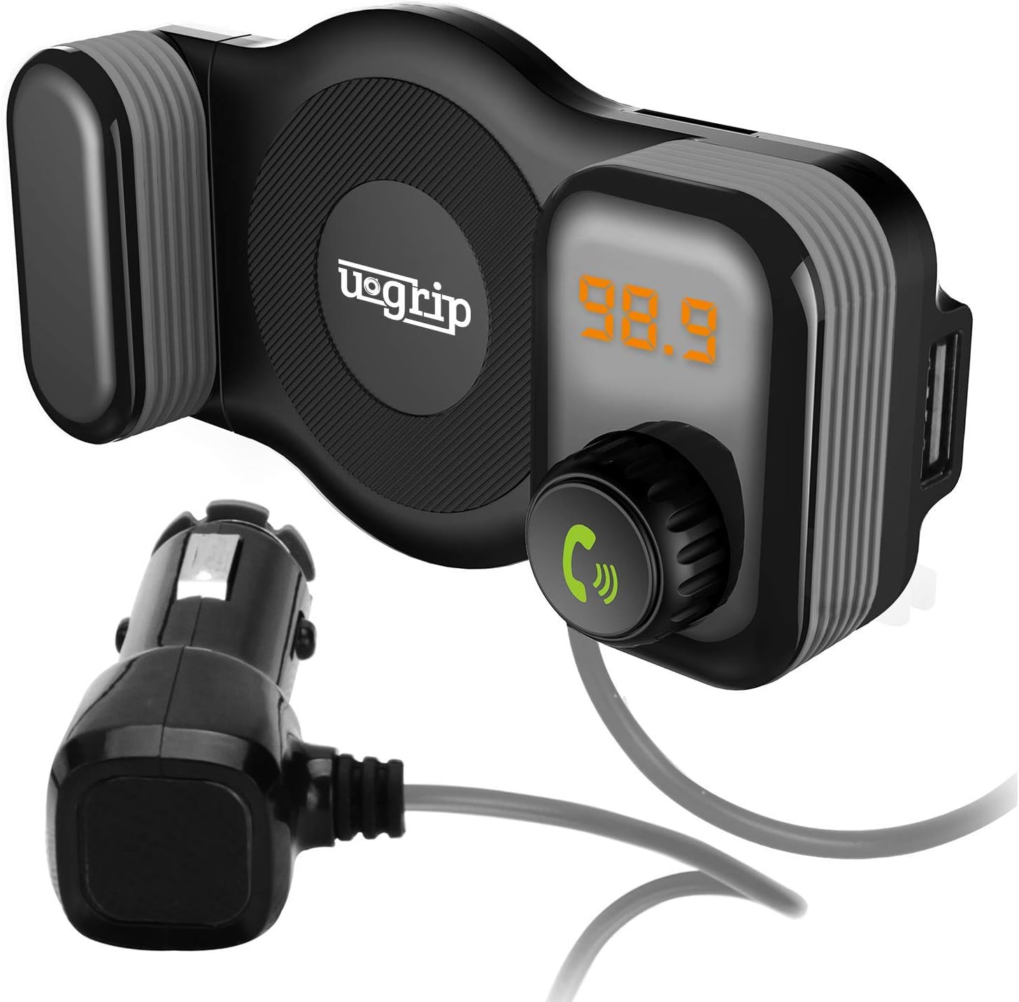 Aduro Bluetooth FM Transmitter Vent Car Mount for Smartphone, Bluetooth Car Adapter Radio Transmitter with 2.1A USB Charging Port