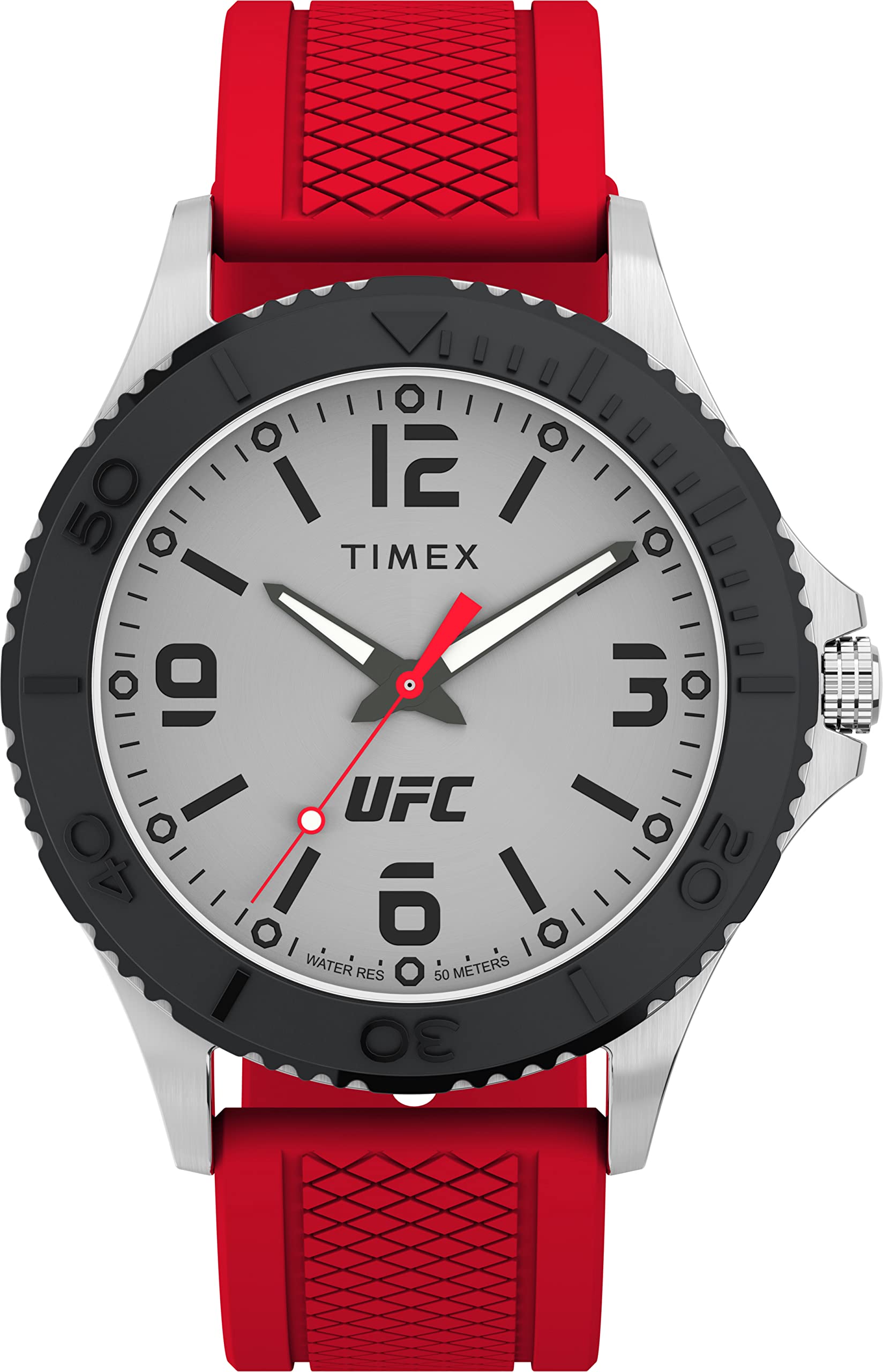 TIMEX Men Silicone Analog Silver Dial Coloured Quartz Watch, Round Dial with 42 Mm Case Width - Tw2V582000D, Band Color-Red (B0C3CSBVR2) Amazon Price History, Amazon Price Tracker