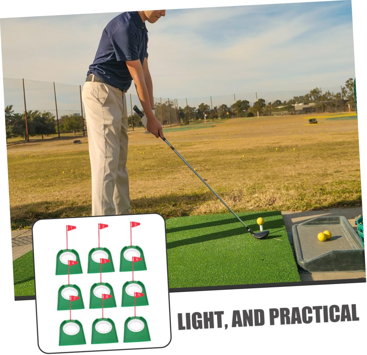 VANZACK Golf Putting Disc Golf Putting Cup with Flag Golf Training Putters Golf Putting Cup Practice Golf