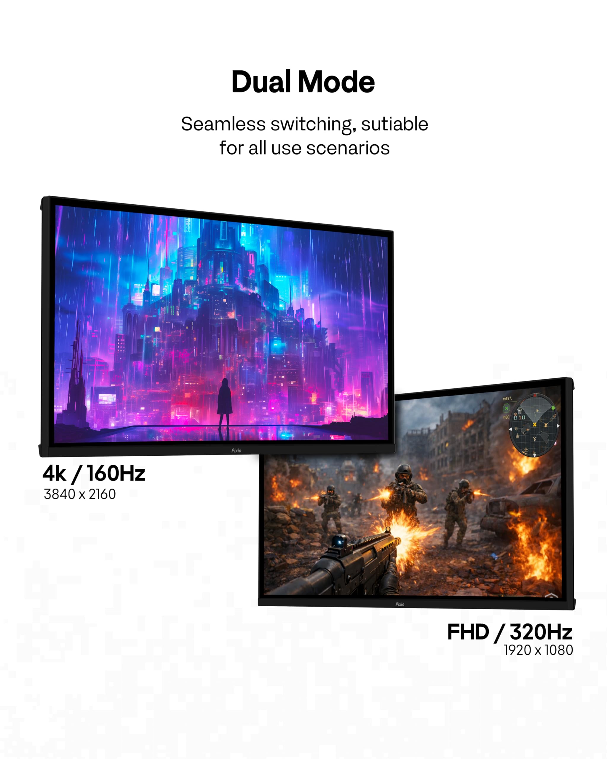 Amazon.com: Pixio PX27U Prime Neo 27 inch Dual Mode UHD 4K 160Hz