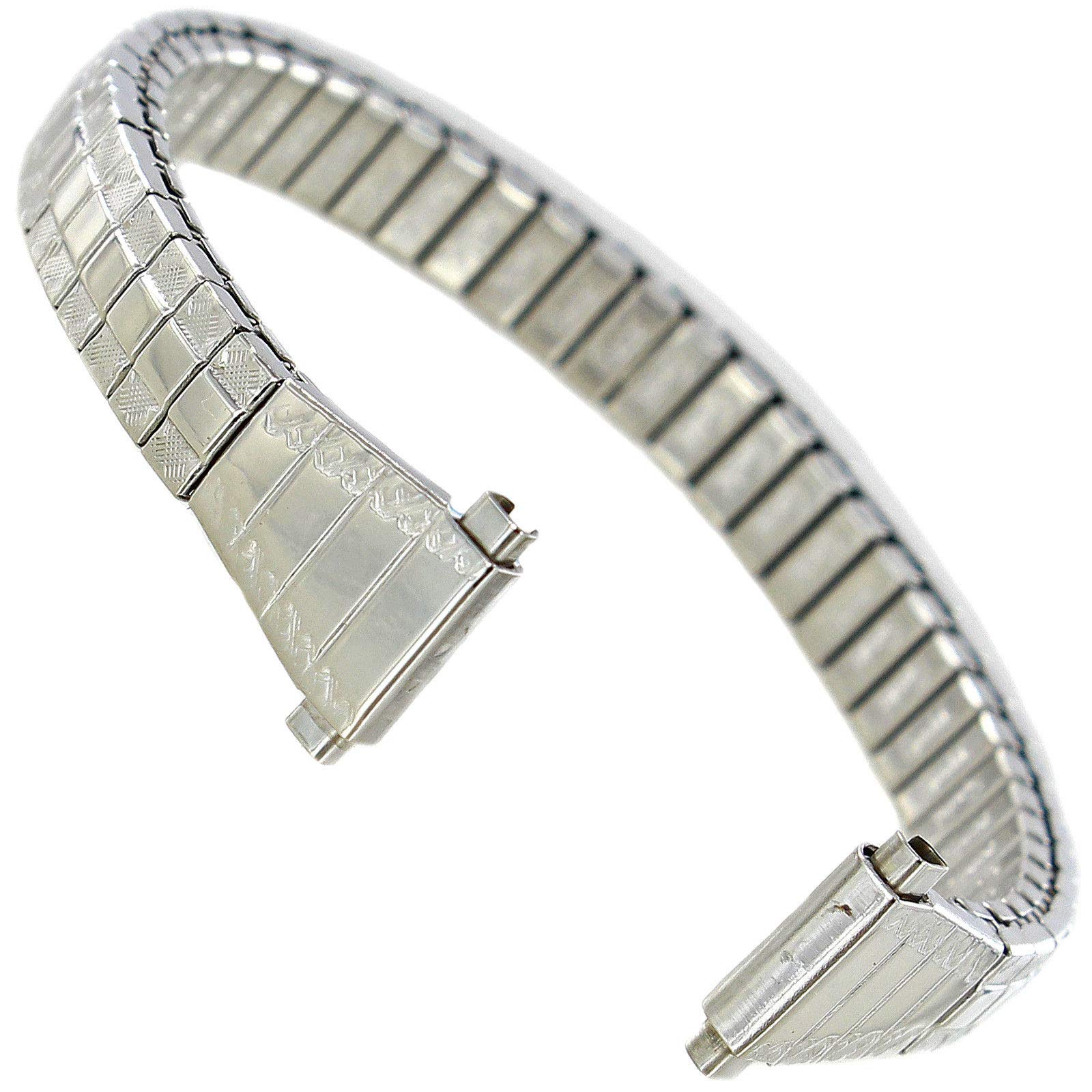 10-13mm Milano Silver Tone Stainless Ladies Expansion Watch Band Reg 1739/02
