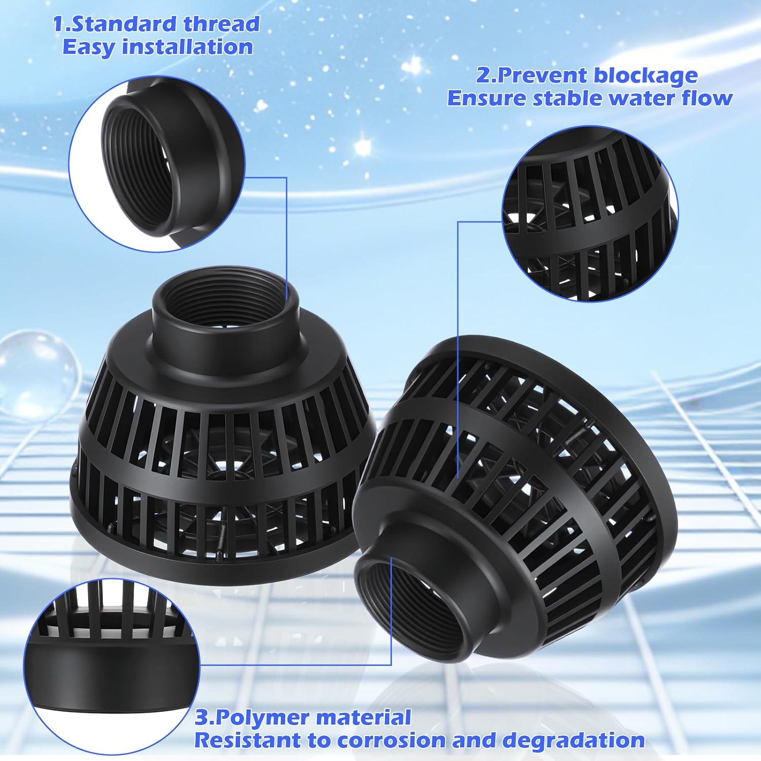 Novabright 1-1/2 Inch Suction Hose Strainer for Pool Pump, Intake Filter