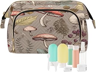 Kigai Forest Leaf Mushroom Makeup Bag Cosmeti...