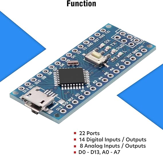 Nano V3 Board Micro with Cable, AYWHP 1PCS Nano Board MEGA328P, CH340G Chip 5V 16M, Microcontroller Compatible with Arduino Nano V3 (Micro USB Port)