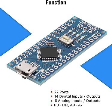 Nano V3 Board Micro with Cable, AYWHP 1PCS Nano Board MEGA328P, CH340G Chip 5V 16M, Microcontroller Compatible with Arduino Nano V3 (Micro USB Port)