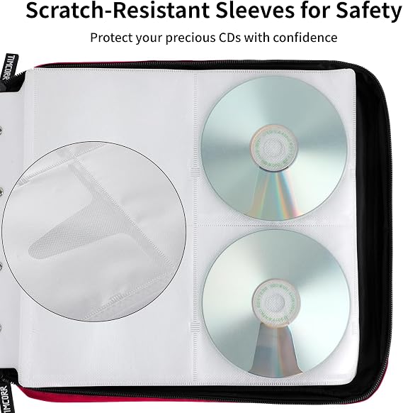 CD Case DVD Holder Storage: 160 Capacity DVD Cases Organizer Portable Wallet Storage - CD Plastic Protective Carrying Binder for Home Travel
