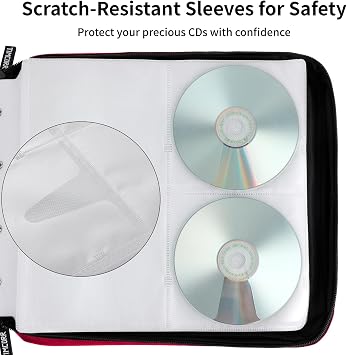 CD Case DVD Holder Storage: 160 Capacity DVD Cases Organizer Portable Wallet Storage - CD Plastic Protective Carrying Binder for Home Travel