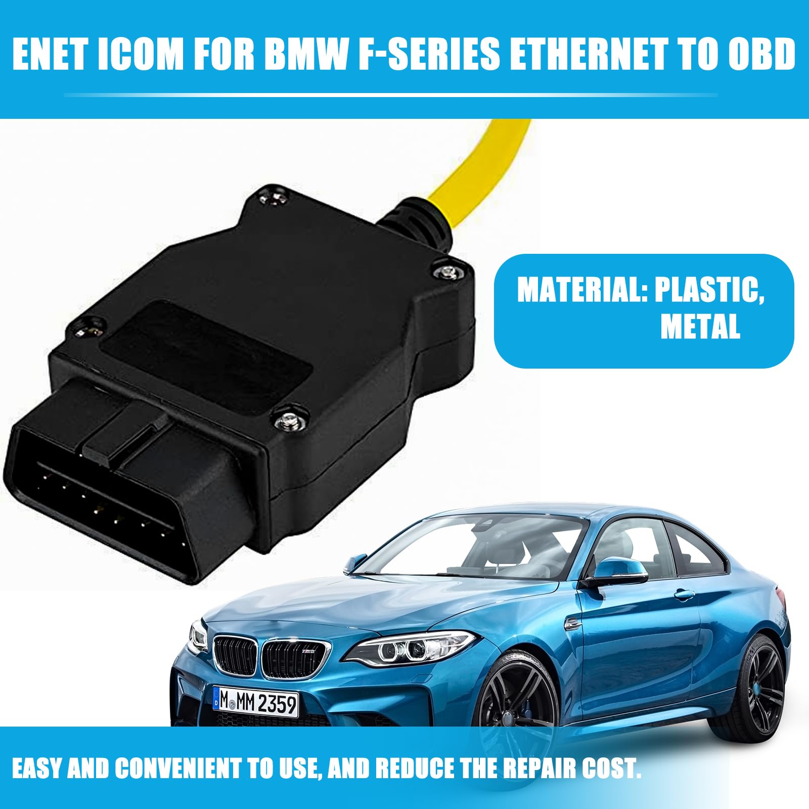 Dilwe câble OBD2 Adaptateur de convertisseur 12Pin vers OBD2 connecteur Dilwe câble OBD2 Adaptateur de convertisseur 12Pin vers OBD2 connecteur