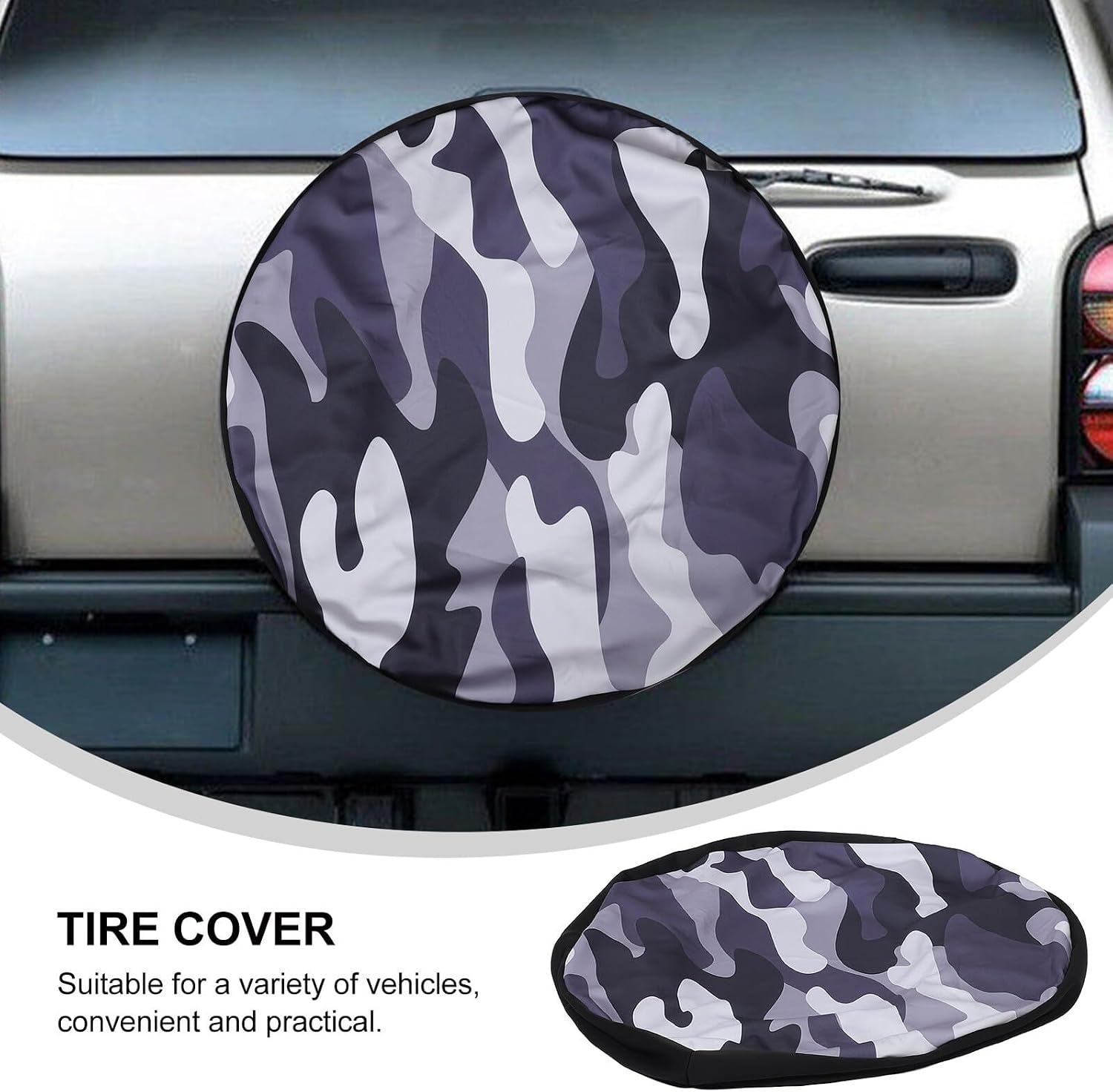 Operitacx Thickened 70cm Camo Spare Tire Cover Waterproof Wheel Protector for Rv Trailer and Car Tires UV Resistant Travel Trailer Cover