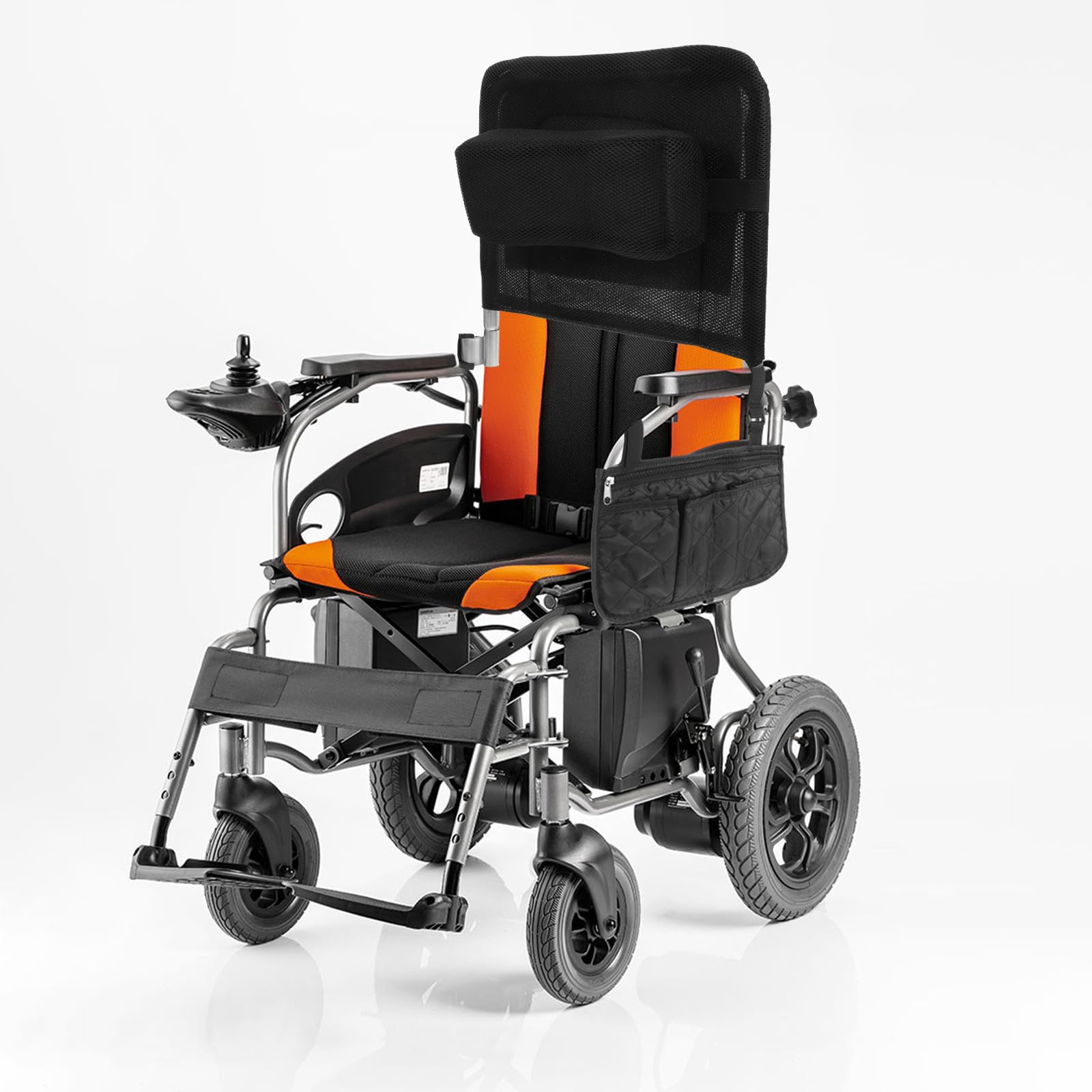 Extensión de Respaldo para Silla de Ruedas Manual de Acero al Carbono Tela de Malla Negra, Respaldo Alto y Firme para Mayor Comodidad y Soporte
