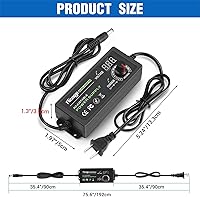 Vista 7 de Facmogu Fuente de alimentación ajustable de 3V-12V 5A 60W con pantalla LED, CC variable 3V 5V 6V 9V 12V Adaptador universal AC/DC, 100V-240V AC a DC
