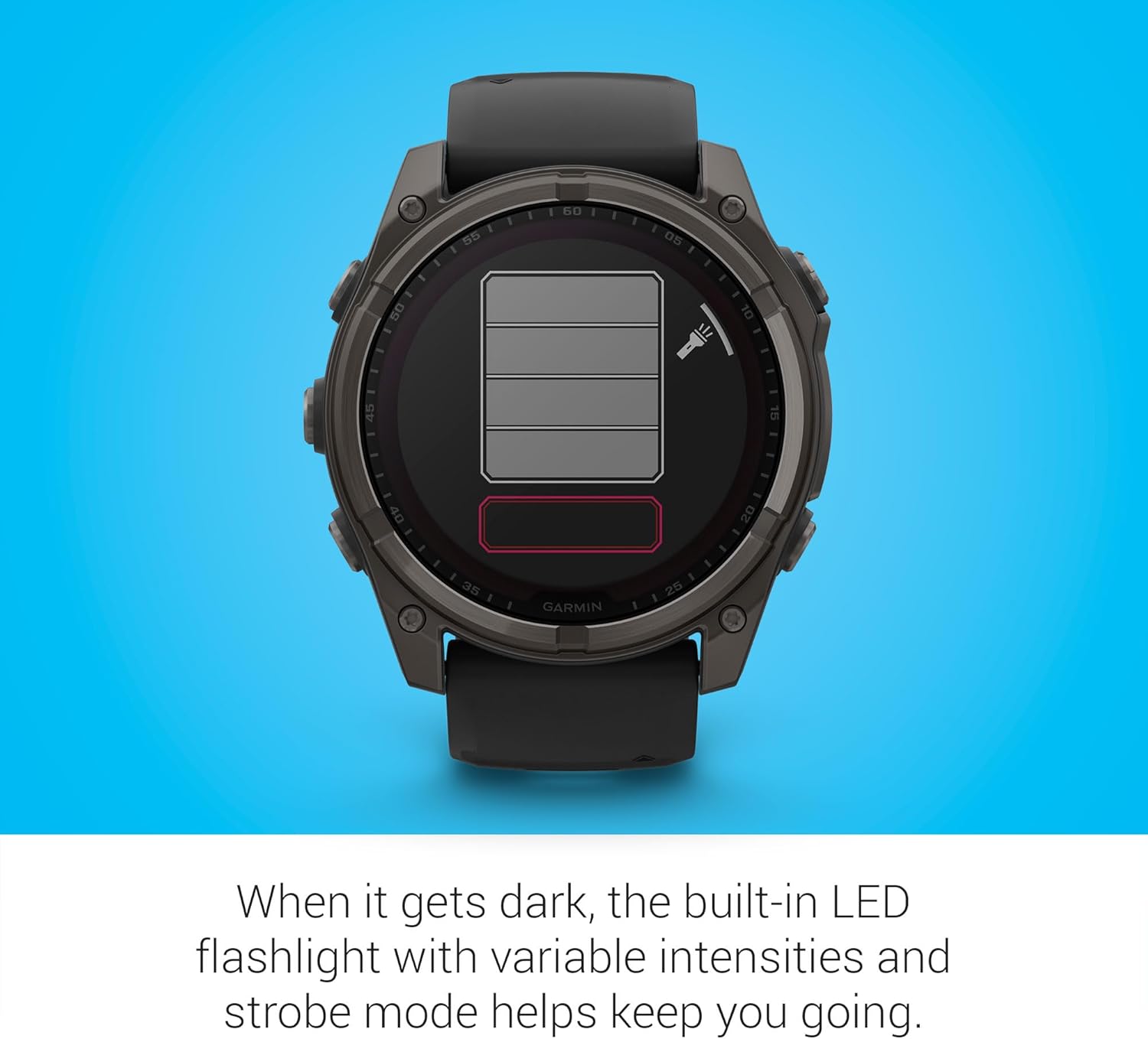 Garmin Fenix 8 Premium Multisport GPS Running Smartwatch, 51 mm, Sapphire, Solar, Dive-Rated, Built-in Flashlight, DLC Titanium with Pebble Gray Band - Signature Series Charging St...