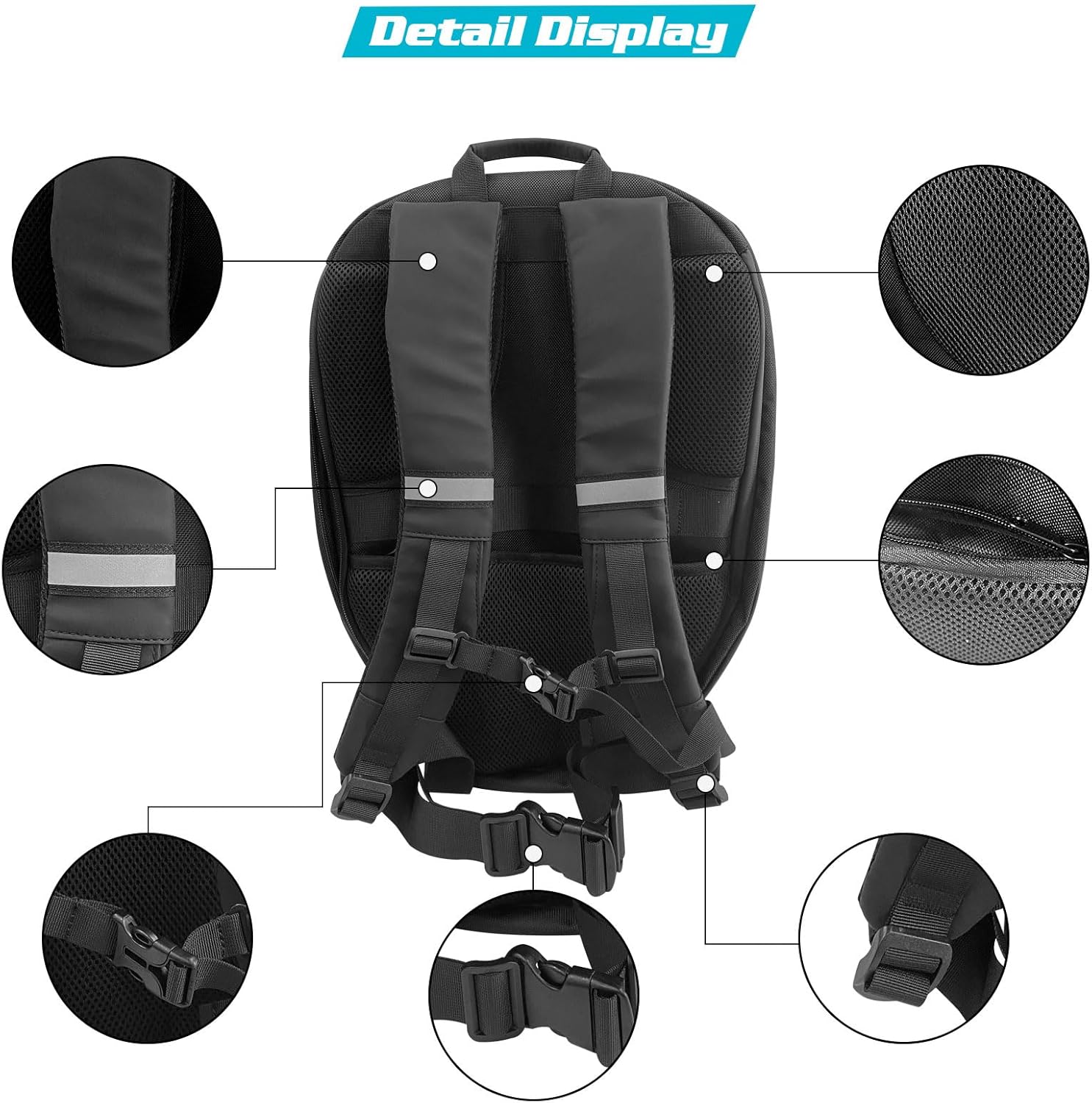 Crelander LED Knight Backpack, 19 Inch Waterproof Laptop Backpack LED Eyes Expandable Motorcycle Helmet Bag, Hard Shell Storage Daypack Unique Gift for Travling, Riding