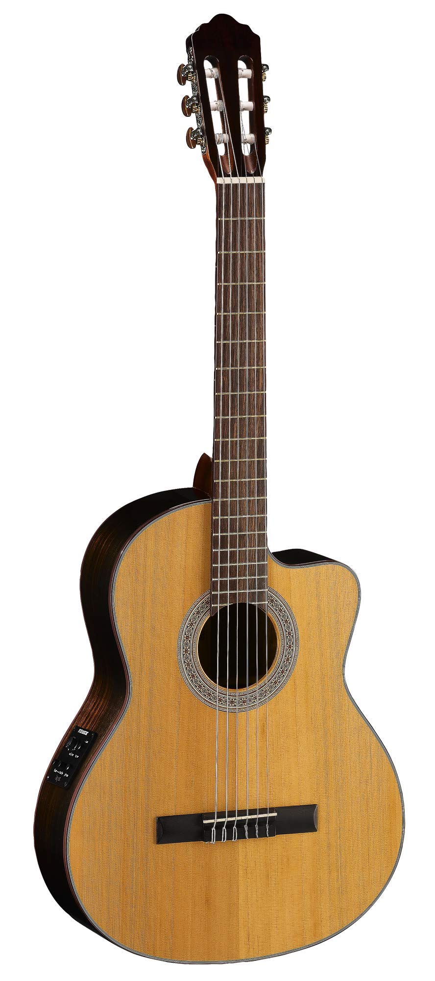 CORT Guitarra de concierto AC250F Natural Preamplificador