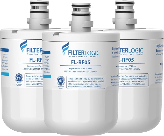 Denali Pure Refrigerator Water Filter – 3-Pack, Compatible With Sears/Kenmore GEN11042FR-08, WF-LT500P
