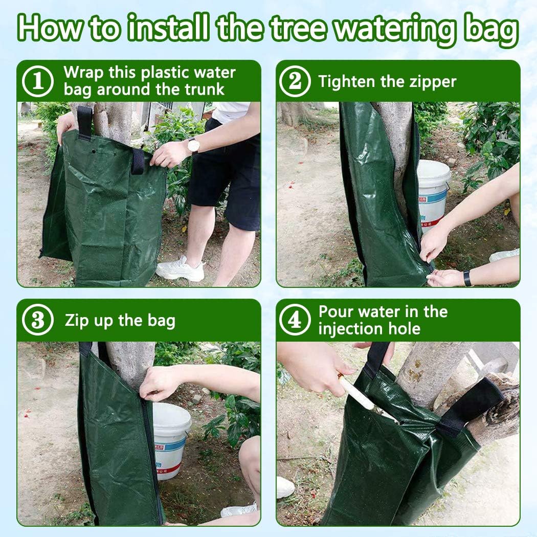 10 PCS 20 Gallon Tree Watering Bags Reusable Heavy Duty Slow Release Tree Irrigation System for Trees, Premium PVC Tree Drip Irrigation Bags
