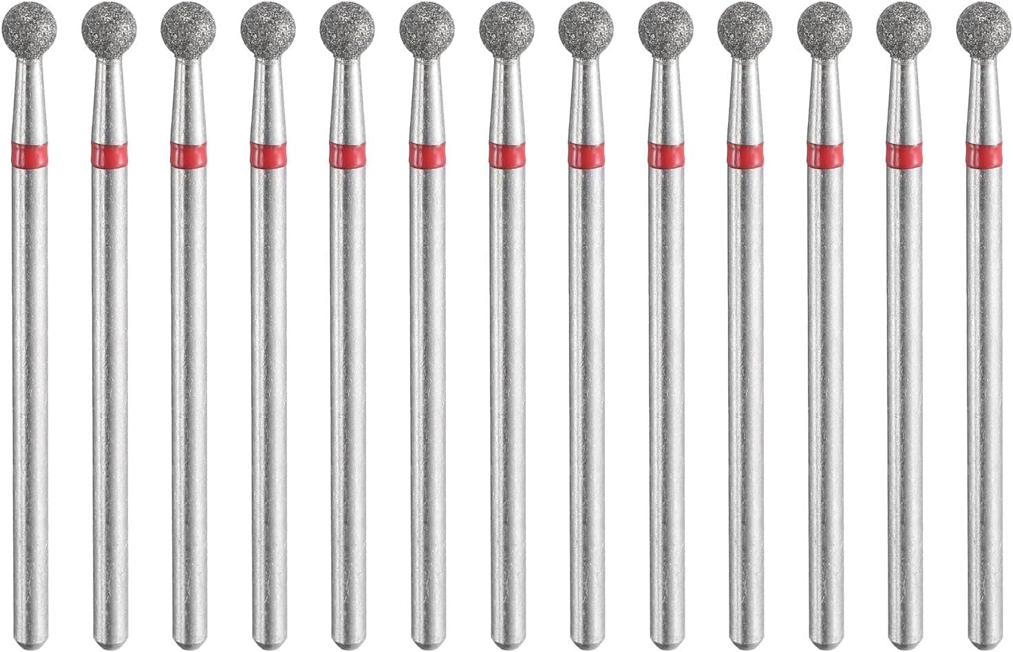 HARFINGTON 13pcs 200-230 Grits Diamond Grinding Bit 3.5mm Ball Head 2.35mm Shank 3.5mm Length Stone Sanding Drill Bits Rotary Tool for Ceramic Glass Nails Grinding Polishing