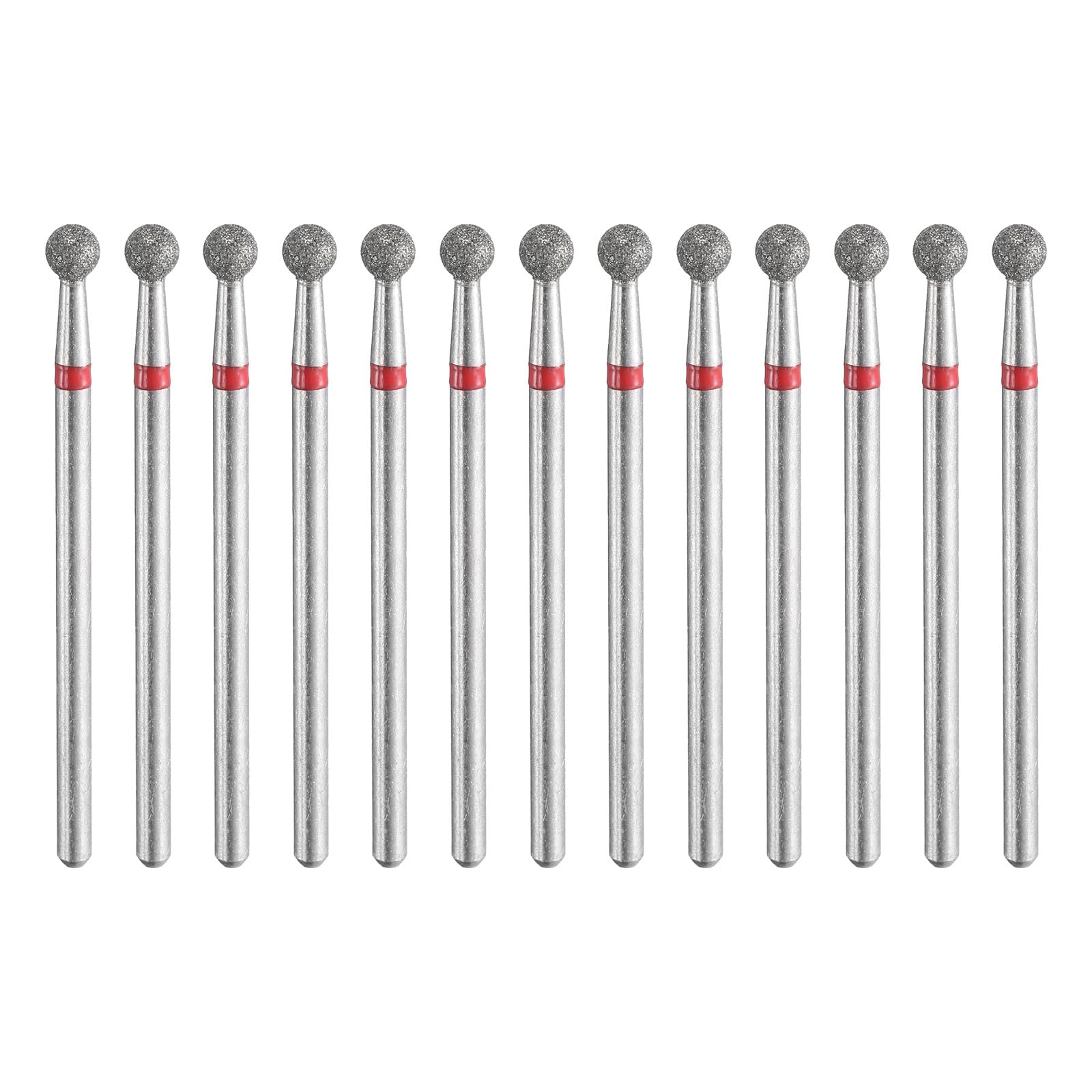 HARFINGTON 13pcs 200-230 Grits Diamond Grinding Bit 3.5mm Ball Head 2.35mm Shank 3.5mm Length Stone Sanding Drill Bits Rotary Tool for Ceramic Glass
