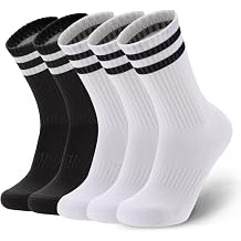 Ultrafun 5 أزواج جوارب مقلم طاقم قطن مبطن رياضي رياضي جوارب رياضية للرجال نساء مراهقات